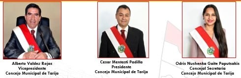 Nueva Directiva del Concejo Municipal de Tarija