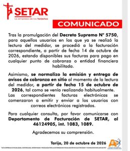 Comunicado – Decreto Supremo Nº 5750